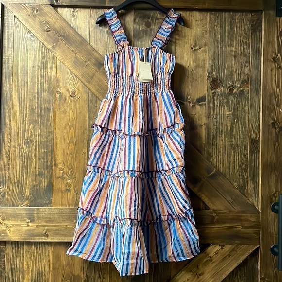 TULAROSA Ingrid Dress In Navy Multi - Picture 5 of 15